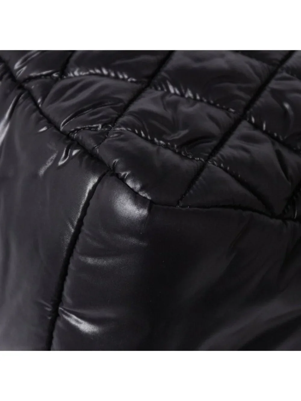 Chanel Coco Cocoon Shoulder Bag CC Logo Nylon Black Silver Quilted